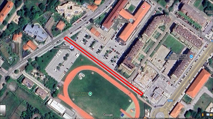 In allegato uno screen di Google Maps con evidenziata l’area oggetto dell’intervento