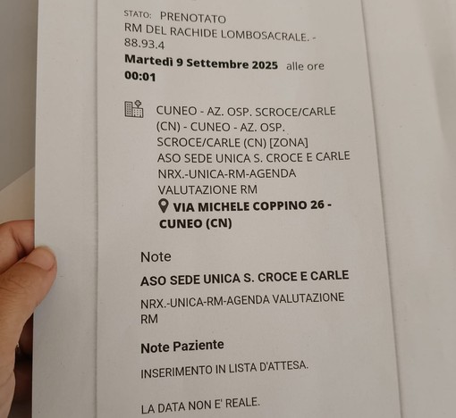 Appuntamenti “fantasma” all'ospedale di Cuneo, la Regione sospende la procedura di prenotazione