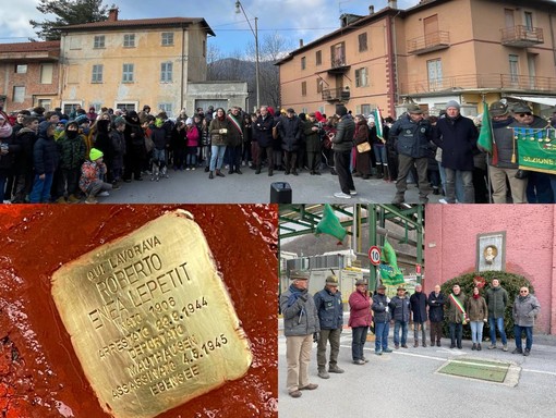 Posata la prima pietra di inciampo a Garessio: ricorda Roberto Lepetit [FOTO E VIDEO]