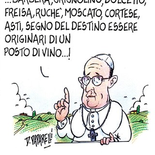 La visita di Papa Francesco ad Asti secondo il vignettista Danilo Paparelli
