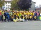Saluzzo, il gruppo di ragazzi e volontari, impegnati questa mattina nel'operazione Puliamo il mondo-Puliamo Saluzzo