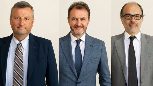 Da sinistra a destra: il neo presidente della Fondazione Crc Ezio Raviola e i due possibili 'vice' Francesco Cappello e Enrico Collidà