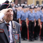 Renato Quaglia, 106 anni, alla Cernaia di Torino Renato Quaglia, 106 anni, alla Cernaia di Torino