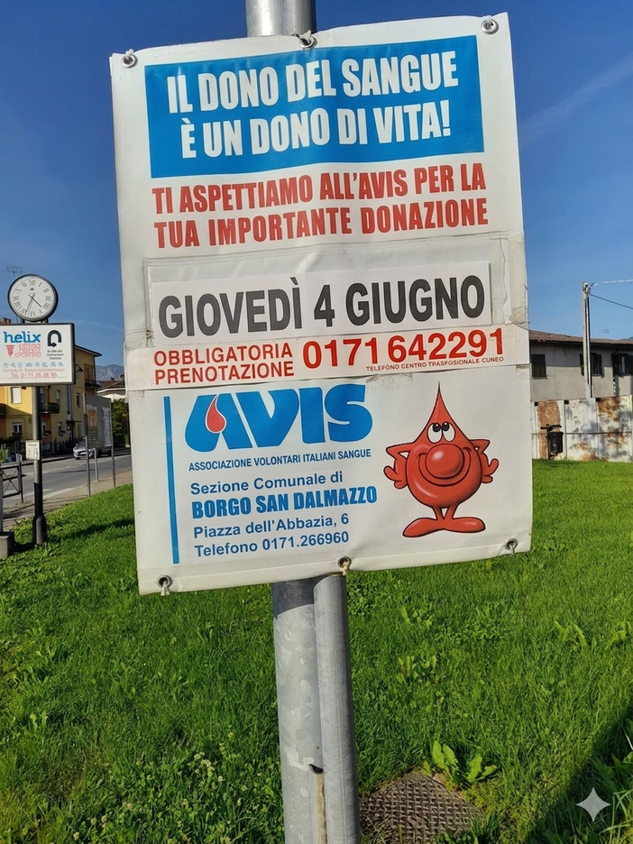 Borgo San Dalmazzo, il 4 giugno apertura della sala prelievi dell'Avis per raccogliere sangue Borgo San Dalmazzo, il 4 giugno apertura della sala prelievi dell'Avis per raccogliere sangue