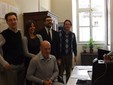 Saluzzo, Suap: alla scrivania Fulvio Senestro, da sn Adriano Rossi, Francesca Neberti, Mauro Calderoni, Giovanni Beltrando