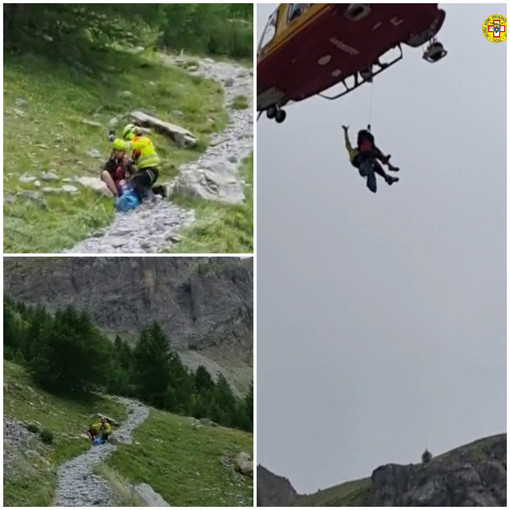 Scivola e si infortuna sul sentiero verso il bivacco Bonelli in Valle Maira: intervento del soccorso alpino