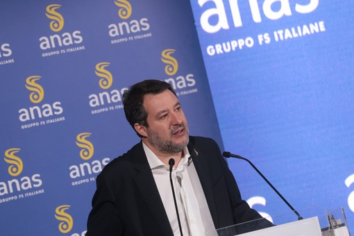 Il ministro alle Infrastrutture Matteo Salvini all'incontro promosso da Anas