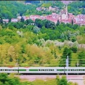 La scena del film con San Michele sullo sfondo La scena del film con San Michele sullo sfondo