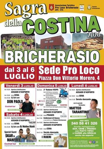 Si accendono le griglie e parte la musica: a Bricherasio è in arrivo la Sagra della Costina