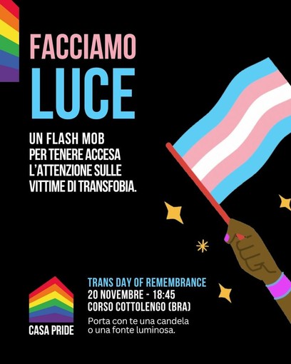 Transfobia, il 20 novembre un flashmob a Bra Transfobia, il 20 novembre un flashmob a Bra