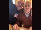 Il signor Ezio Da Roit con il figlio Dario in occasione dell'87° compleanno