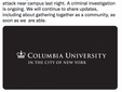 Il tweet pubblicato sulla pagina della Columbia University