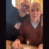 Il signor Ezio Da Roit con il figlio Dario in occasione dell'87° compleanno Il signor Ezio Da Roit con il figlio Dario in occasione dell'87° compleanno