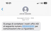 &quot;Si prega di contattare i nostri uffici ASI&quot;: allarme per la nuova truffa via SMS