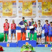 Dante Bonino il podio under 15 a coppie con argento di Bryan Collet e Greta Buniva Dante Bonino il podio under 15 a coppie con argento di Bryan Collet e Greta Buniva