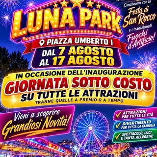 Santo Stefano Belbo si accende con il Luna Park: undici giorni di divertimento tra grandi novità, festa patronale e fuochi d'artificio