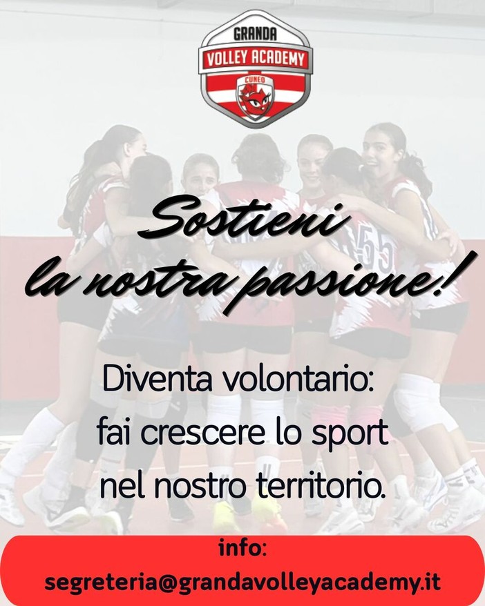 La Granda Volley Academy cerca volontari per sostenere la pallavolo giovanile a Cuneo