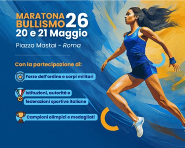 Torna la Maratona Bullismo 2026, due giorni tra testimonianze, sport e cultura Torna la Maratona Bullismo 2026, due giorni tra testimonianze, sport e cultura