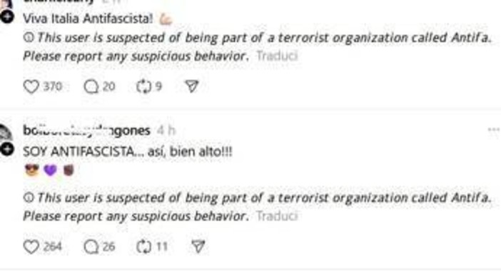 &quot;Questo utente potrebbe essere un terrorista Antifa&quot;, l'avviso su Threads che agita i social