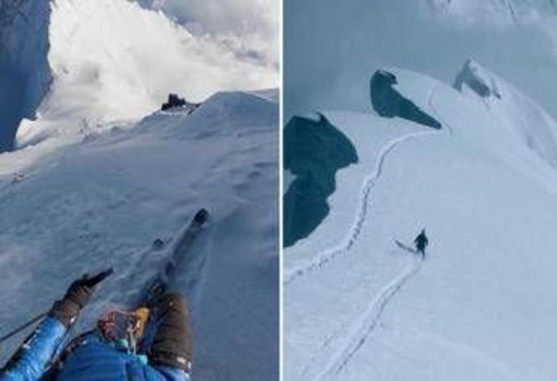 Con gli sci e senza ossigeno giù dall'Everest, l'impresa di Bargiel